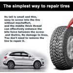 60Pcs Tire Repair Rubber Nail, Rubber Screw Tire Plugs Self-Service Vacuum Tire Repair Nail Kit Tires Quick Puncture Repair Tools