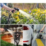 Household spray pattern nozzle. 75 inch water hose, 3-ply latex core. Sturdy and durable.