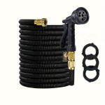 Household spray pattern nozzle. 75 inch water hose, 3-ply latex core. Sturdy and durable.