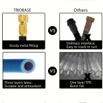 Household spray pattern nozzle. 75 inch water hose, 3-ply latex core. Sturdy and durable.