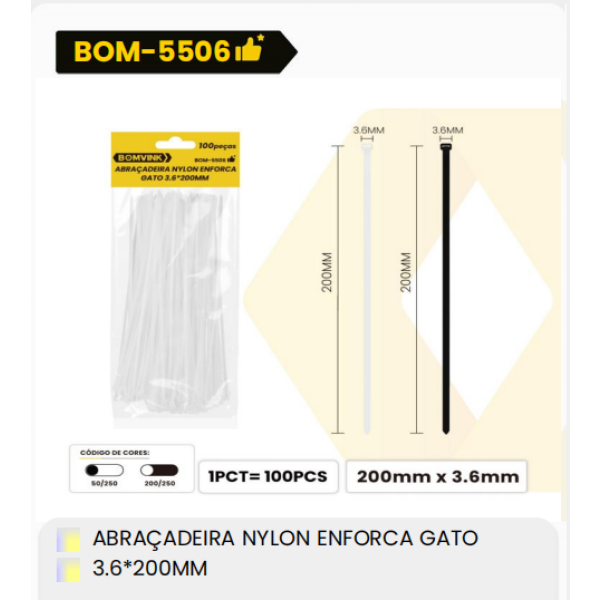 1箱尼龙夹具，用于固定猫3.6*200毫米（1箱=250PCS）