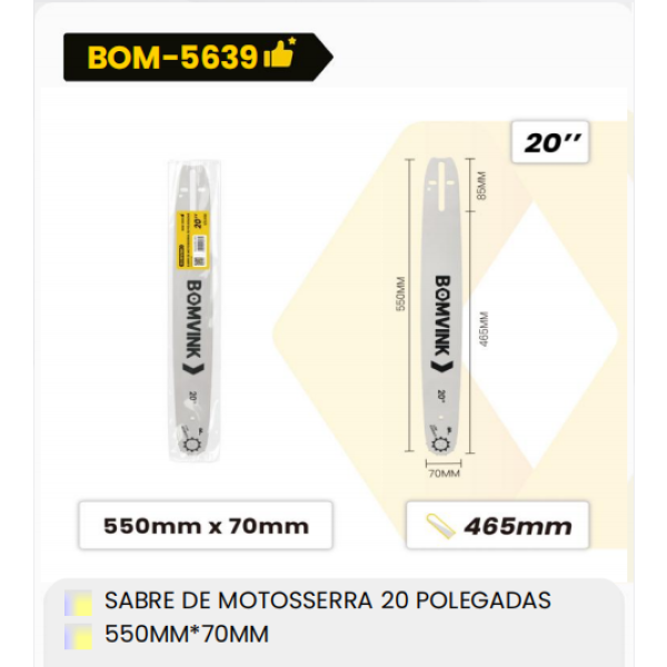 1箱链锯刀片20英寸550毫米X70毫米（1箱=25PCS）