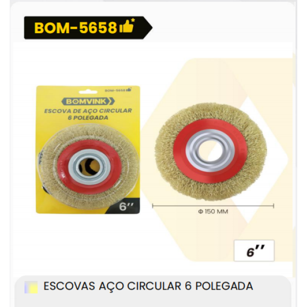 1箱ESCOVAS AÇO CIRCULAR 6 POLEGADA（1箱=40PCS）