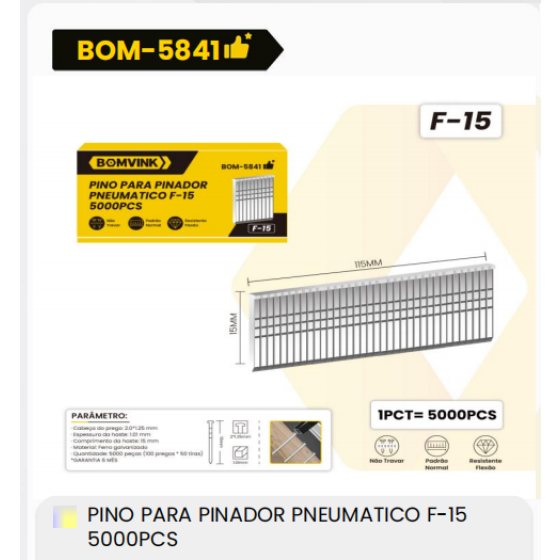 1箱气动铆钉枪用销钉F-15 5000件（1箱=20PCS）