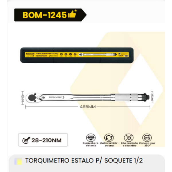 1箱用于1/2英寸接头的扭矩计(ESTALO)（1箱=10PCS）