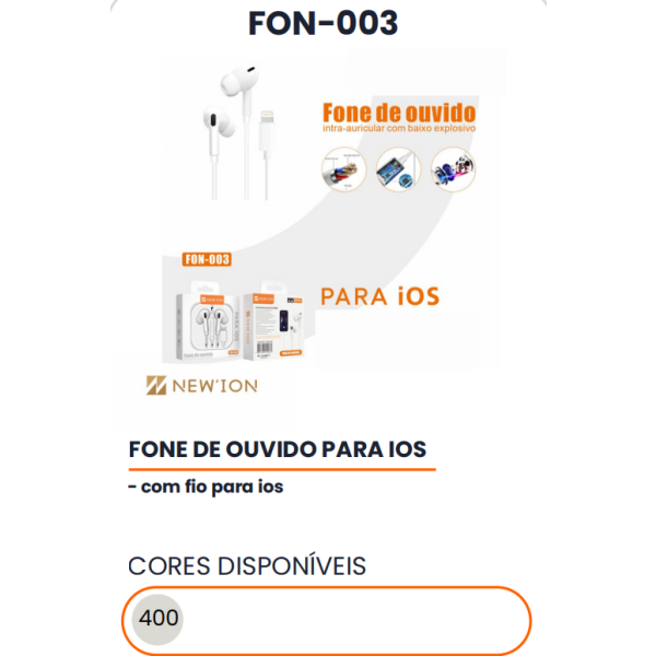1箱适用于iOS的耳机（1箱=400CS)