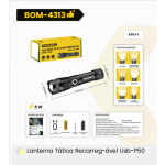 1箱战术手电筒可充电USB-P50（1箱=60PCS）