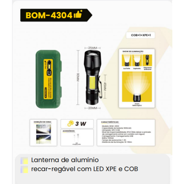 1箱铝合金灯可充电式带LEDXPE和COB灯珠的灯具（1箱=240PCS）