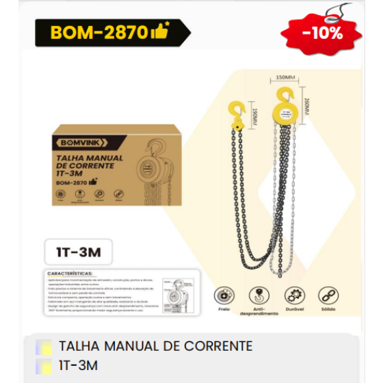 1箱手动链条工具1T-3M（1箱=1PCS）