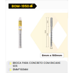 1箱带SDS接口的混凝土钻头
8毫米X160毫米（1箱=300PCS）
