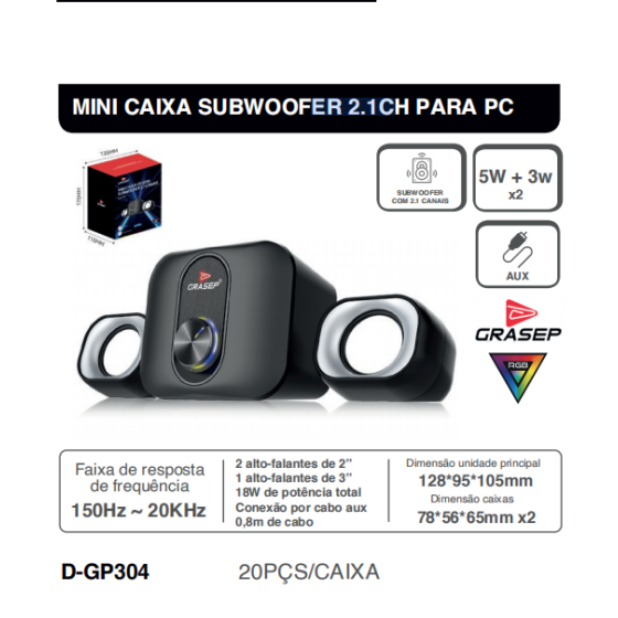 1箱迷你低音炮2.1声道适用于PC（1箱=20PCS)