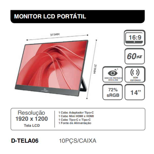 1箱更携式LCD显示器（1箱=10PCS)