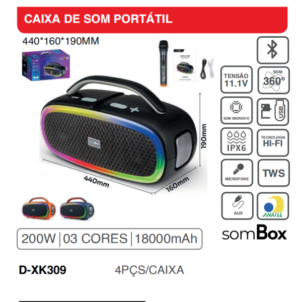 CAIXA DE SOM PORTÁTIL