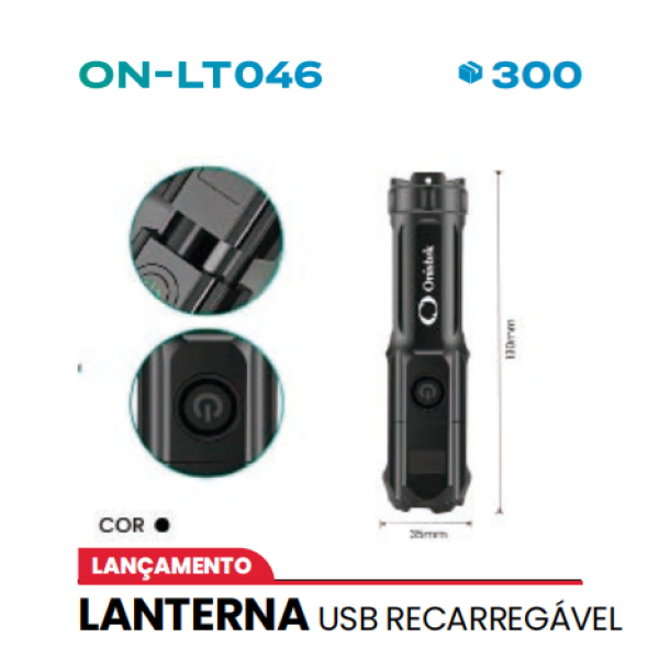 LANTERNA USB RECARREGÁVEL