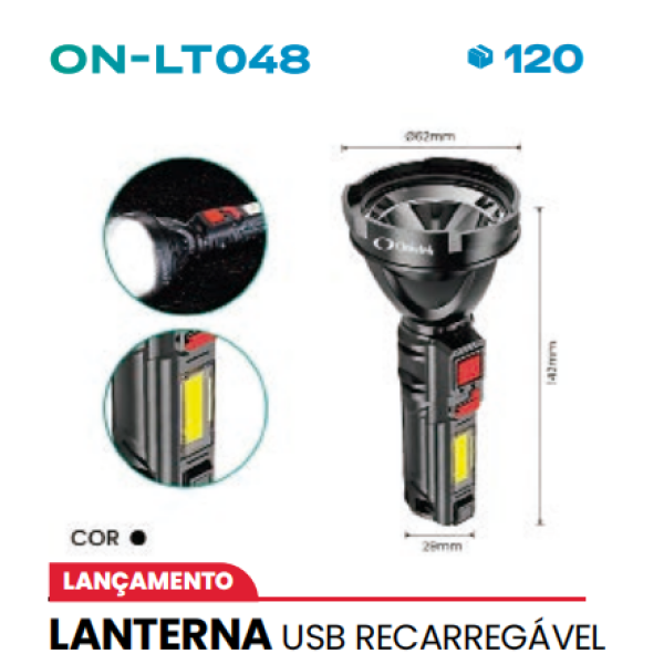 LANTERNA USB RECARREGÁVEL