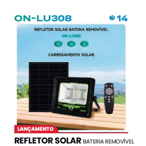 REFLETOR SOLAR BATERIA REMOVÍVEL
