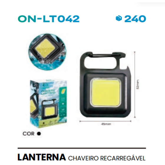 LANTERNA CHAVEIRO RECARREGÁVEL