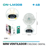 MINI VENTILADOR E RELÓGIO DIGITAL