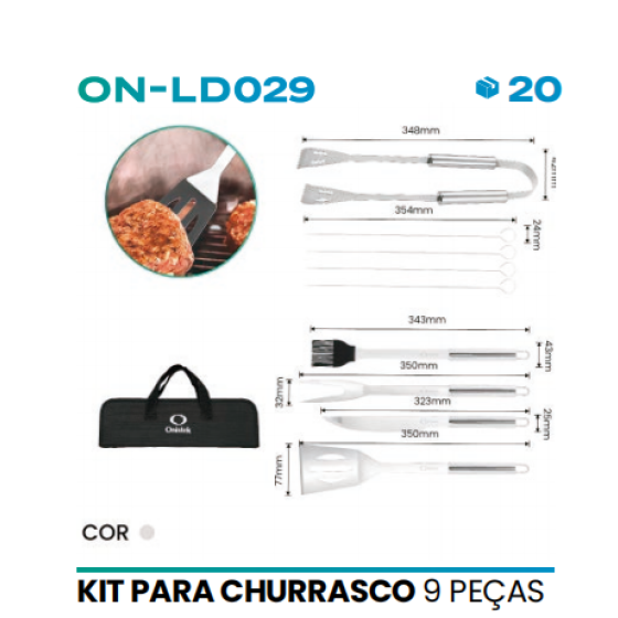 KIT PARA CHURRASCO 9 PEÇAS