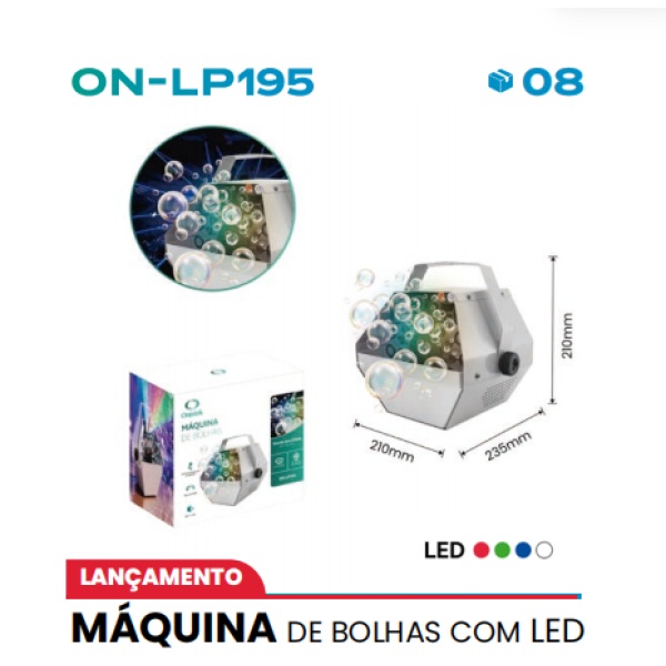 MÁQUINA DE BOLHAS COM LED