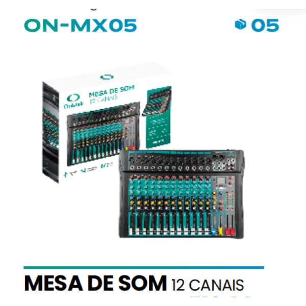 MESA DE SOM 12 CANAIS