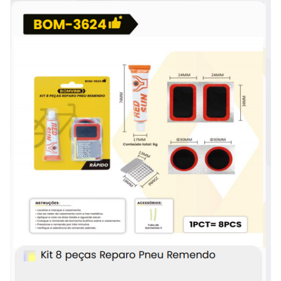 1箱8件套轮胎修补工具套装（1箱=480PCS）