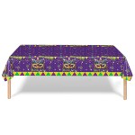 133件狂欢节Mardi Gras主题派对用品套装 紫色面具纸盘纸杯桌布纸巾 嘉年华派对装饰布置全套用品