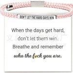 亚马逊新款战胜困难DONT LET THE HARD DAYS WIN可拉缩管状手链