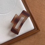 4pcs琥珀色系简约旅行最佳磨砂感大号抓夹气质棕色哑光后脑勺发夹鲨鱼夹发饰