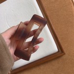 4pcs琥珀色系简约旅行最佳磨砂感大号抓夹气质棕色哑光后脑勺发夹鲨鱼夹发饰
