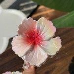 6pcs电镀卷心花抓夹大号高级感渐变花朵发夹后脑勺盘发马尾鲨鱼夹头饰，外出旅游，聚会，时尚晚宴