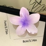 6pcs欧美时尚糖果色鸡蛋花朵紫金花渐变色抓夹女彩色发卡发抓盘发夹，外出旅游，时尚晚宴，海边度假发饰