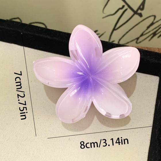 6pcs欧美时尚糖果色鸡蛋花朵紫金花渐变色抓夹女彩色发卡发抓盘发夹，外出旅游，时尚晚宴，海边度假发饰