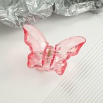 6pcs透明水波蝴蝶立体发夹女后脑勺半扎发抓夹大号鲨鱼夹子发卡头饰
