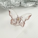 6pcs透明水波蝴蝶立体发夹女后脑勺半扎发抓夹大号鲨鱼夹子发卡头饰