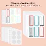 40pcs/60pcs/240pcs/300pcs/350pcs/810pcs多规格多种形状贴纸编码标签波尔卡圆点标签贴纸适用于办公室、教室、纸张等