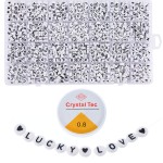 4*7MM扁圆 黑色字体 A-Z英文字母 1500颗左右 28格套盒珠子 diy手工串珠手链项链钥匙扣手机链 饰品配件