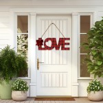 4件爱情主题 LOVE 挂饰 用于情人节家居布置 多款浪漫图案设计 为空间注入甜蜜氛围，打造节日仪式感