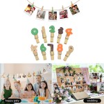 5pcs/10pcs多图案创意木质夹子套装 适用于手账 DIY、照片墙装饰、儿童手工 爱心 / 数字 / 汽车 / 水果多款 为生活添创意趣味