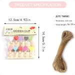 5pcs/10pcs多图案创意木质夹子套装 适用于手账 DIY、照片墙装饰、儿童手工 爱心 / 数字 / 汽车 / 水果多款 为生活添创意趣味