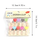 5pcs/10pcs多图案创意木质夹子套装 适用于手账 DIY、照片墙装饰、儿童手工 爱心 / 数字 / 汽车 / 水果多款 为生活添创意趣味