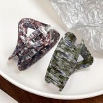 4pcs简约时尚喷墨小号三角镂空抓夹高级感不规则盘发鲨鱼夹高马尾