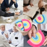 一件彩虹形状、柔软覆盖、螺旋装订的笔记本