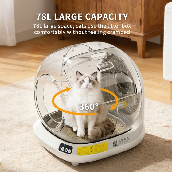全自动猫砂盆-全封闭 78升舱体 涂鸦APP